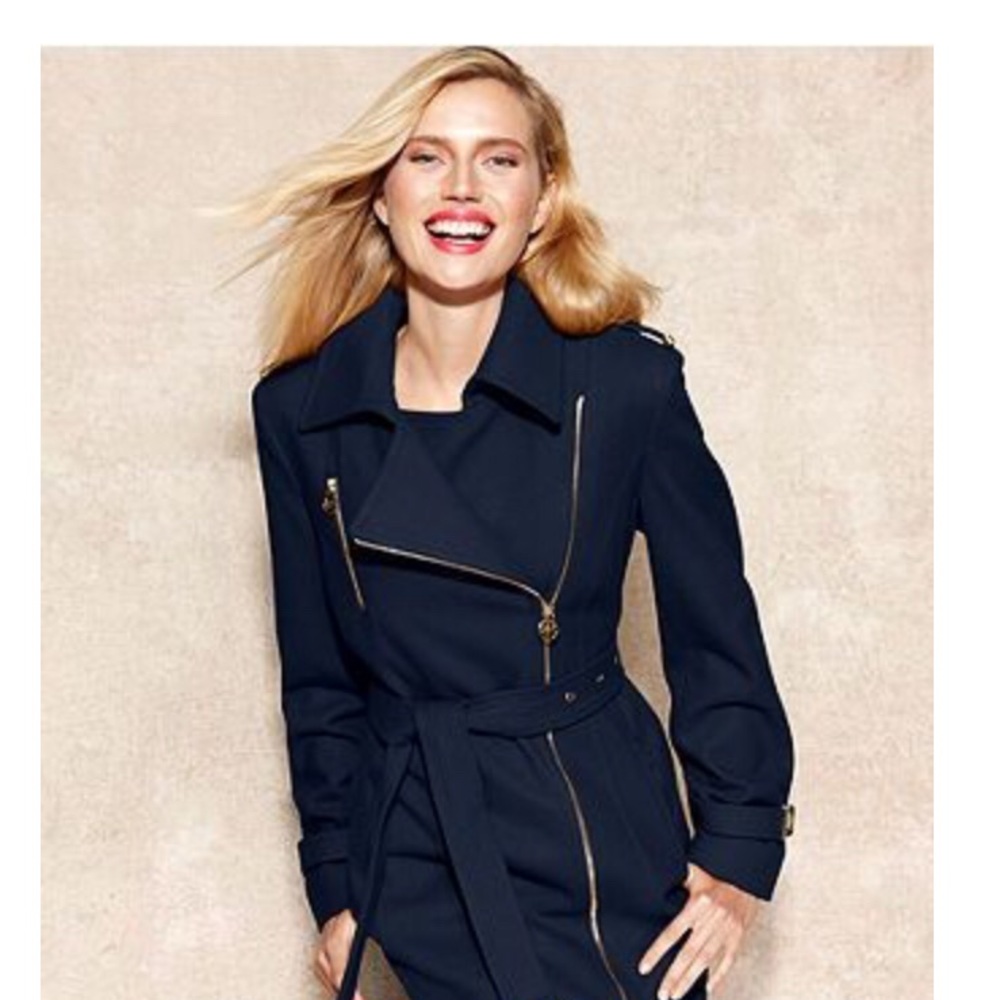 Michael Kors Asymmetric Wool Blend Coat Black 6